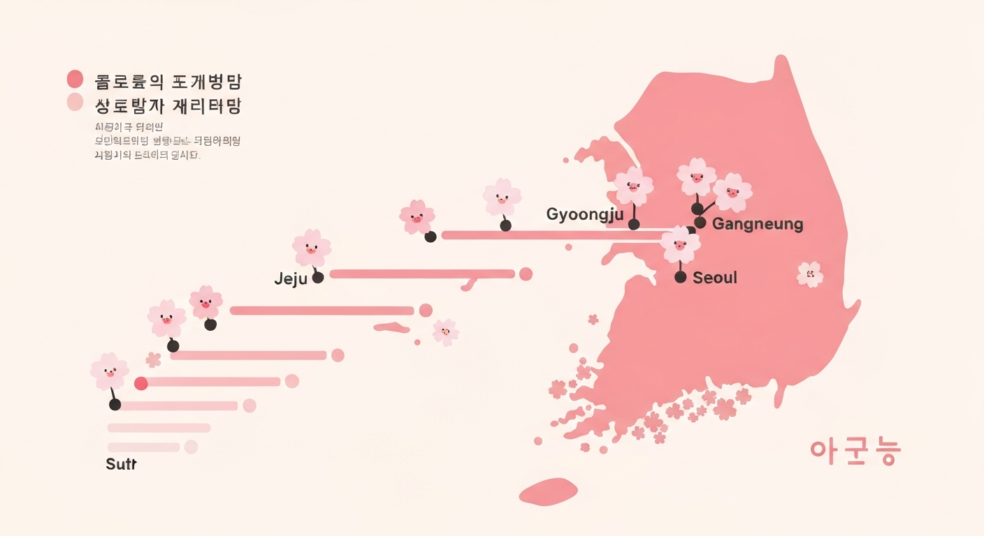 전국 벚꽃 개화 시기 지도